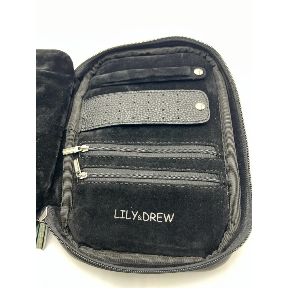 Lily & Drew Travel Jewelry Storage Organizer / Carrying Case, Black, Pre-Owned